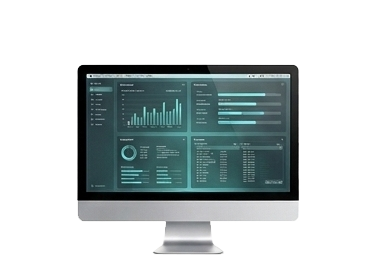 An iMac displaying a dashboard